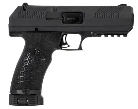 Hi-Point JXP10NTB JXP  10mm Auto 10+1 4.50" Black Steel Barrel, Black Powder Coated YC9 Styled/Serrated Steel Slide, Black Polymer Frame w/Picatinny Rail, Black Textured Polymer Grip