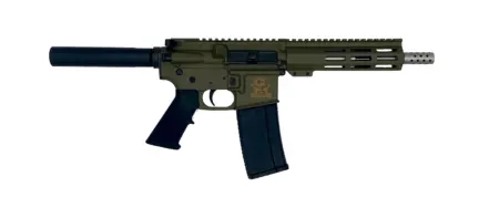 Great Lakes Firearms GL15223SSPODG AR-15 Pistol 223 Wylde 30+1 7.50" Stainless Barrel, OD Green Rec, 7" M-LOK Handguard, Buffer Tube (No Brace), Black A2 Grip