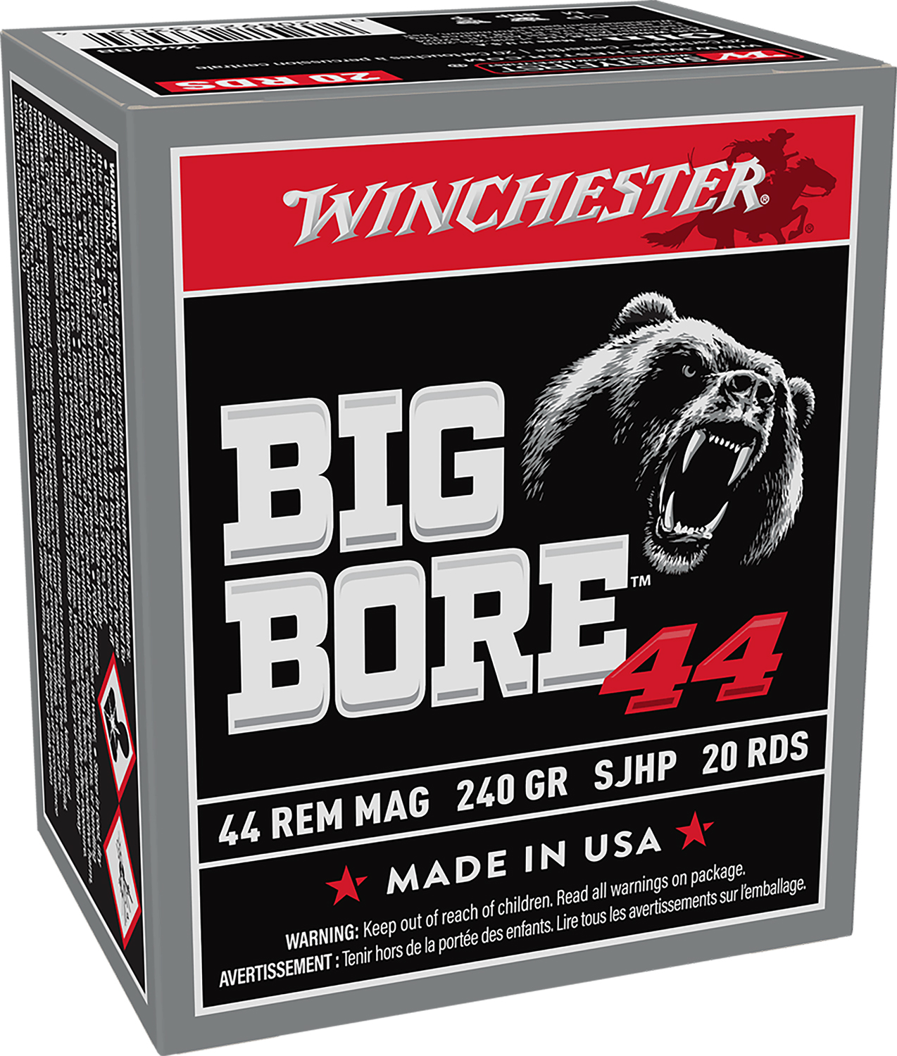 Winchester Ammo X44MBB Big Bore  44RemMag 240gr Semi Jacketed Hollow Point 20 Per Box/10 Case