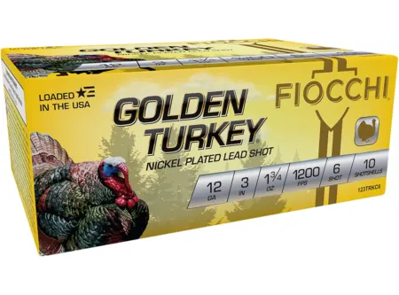Fiocchi 123TRKC6 Golden Turkey  12Gauge 3" 1 3/4oz 6Shot 10 Per Box/10 Case