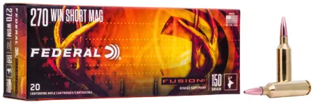 Federal F270WSMFS1 Fusion  270WSM 150gr Bonded Soft Point 20 Per Box/10 Case