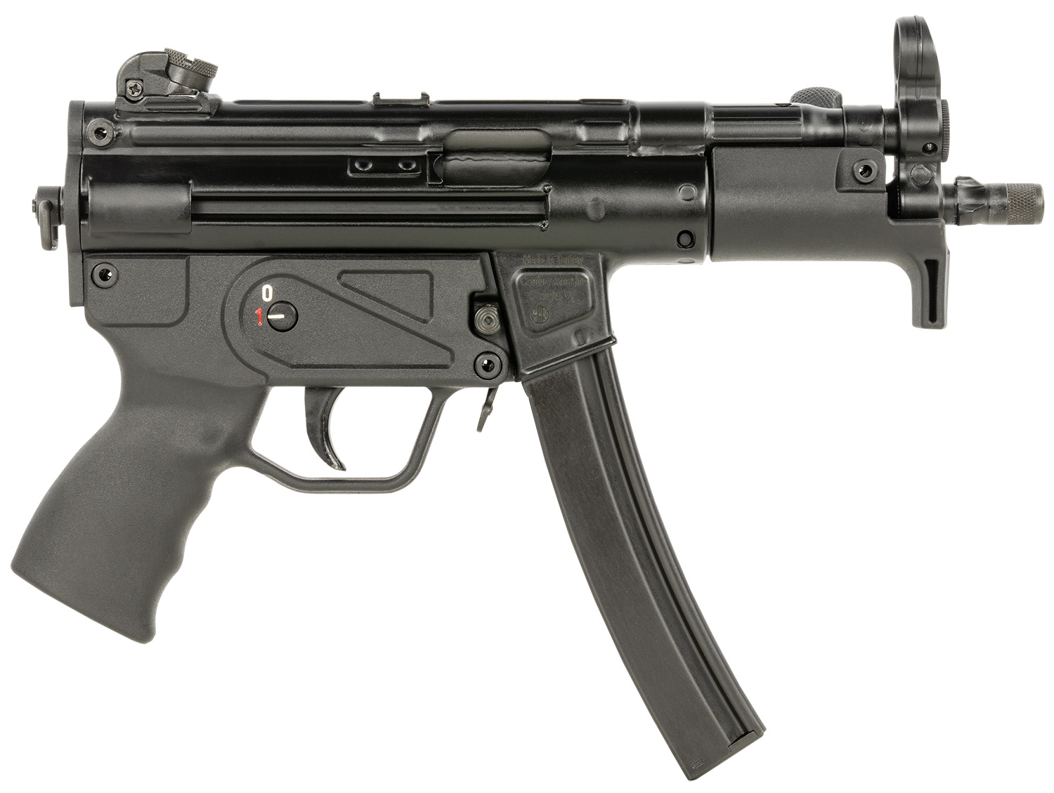 Century Arms HG6035ALN AP5 P CORE 9mm Luger 30+1 5.75" Threaded Barrel, Black, Stamped Metal Rec, Fixed Front/Drum Rear Sights, Includes Sling (1 Mag)
