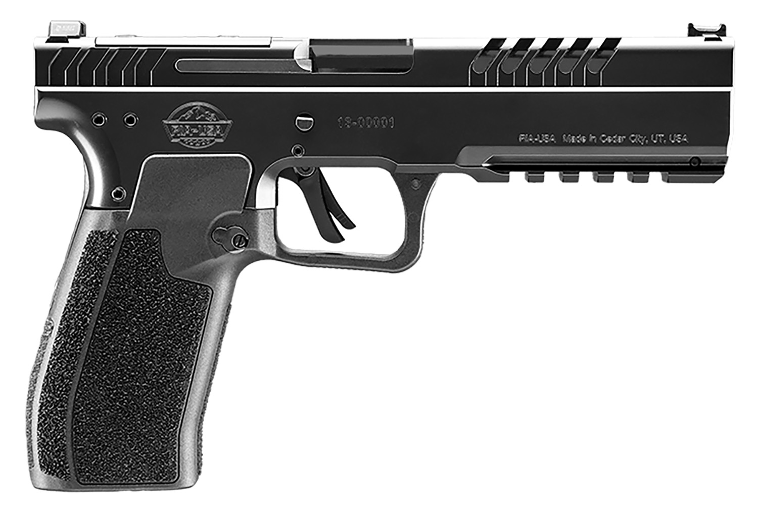 Rock Island RIA50E 5.0 E 9mm Luger 17+1 4.91" Black Steel Barrel, Black Armor Cerakote Lightening Cut/Optic Cut/Serrated Steel Slide, Steel Frame w/Picatinny Rail, Black Textured GFN Grip, Right Hand
