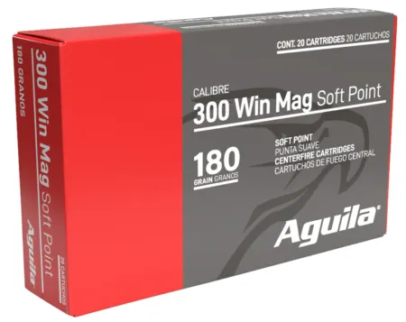 Aguila 82044AG   300Win Mag 180gr InterLock Boat Tail Soft Point 20 Per Box/10 Case