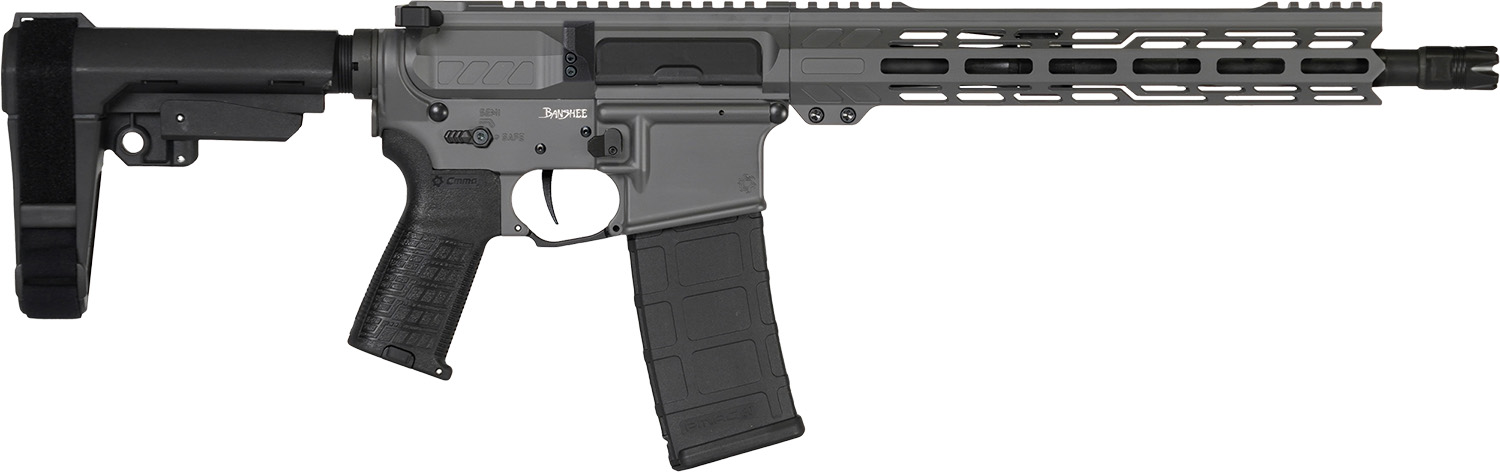 CMMG 30AB20FTNG Banshee MK4 300 Blackout 30+1 12.50" Black Nitride Medium Taper Threaded Barrel, EML 7" M-LOK Handguards, Tungsten Cerakote Aluminum Picatinny Rail Receiver, CMMG Zeroed Grips