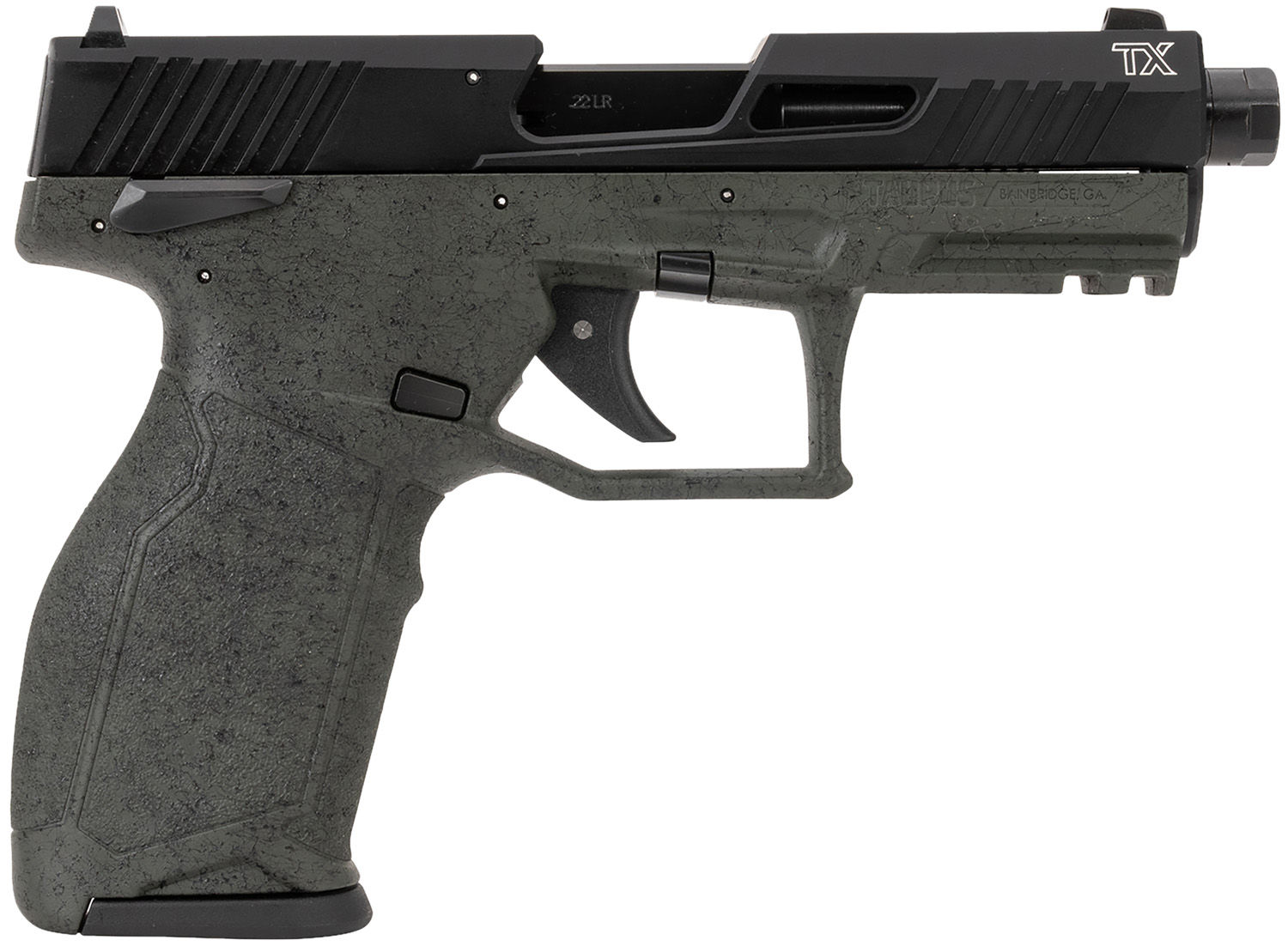 Taurus 12TX22141SP2 TX22 Gen 2 Full Size Frame 22 LR 16+1/22+1 4.60" Threaded Barrel, Serrated Slide, Adjustable Rear Sight, Polymer Frame w/Picatinny Rail