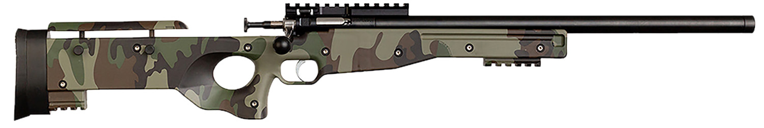Crickett KSA2150-M81 Precision  Full Size 22 LR Single Shot 16.10" Blued Threaded Bull Barrel, Blued Crickettinny Rail Steel Receiver, M81 Woodland Camo Synthetic Adj LOP Stock