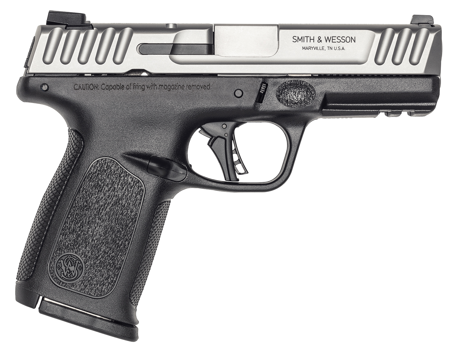 Smith & Wesson 13936 SD40 2.0 Compact Frame 40 S&W 14+1 4" Stainless Steel Barrel, Satin Serrated Stainless Steel Slide, Black Polymer Frame w/Picatinny Rail, Textured Grip