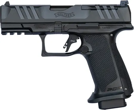 Walther Arms 4796065 PDP F-Series Pro 9mm Luger 10+1 4" Black Steel Barrel, Black Serrated/Optic Ready Steel Slide, Black Polymer Frame w/Picatinny Rail, Medium Backstrap Grip