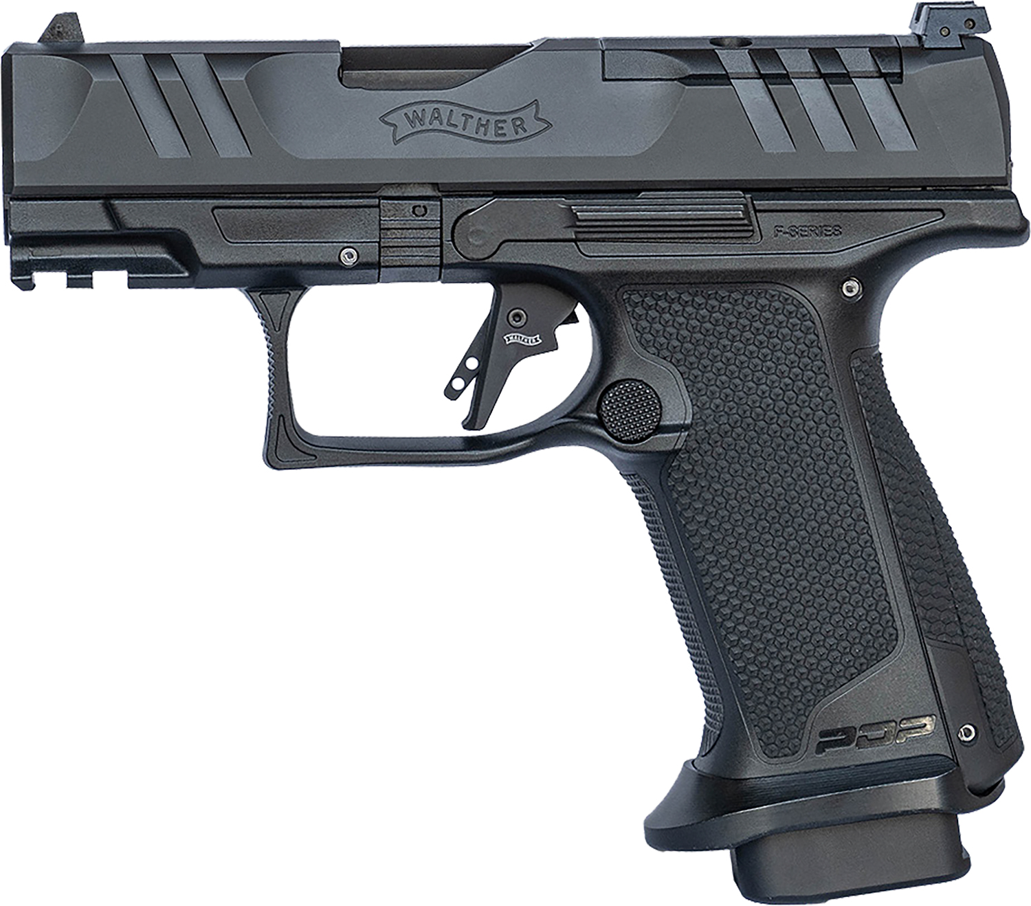 Walther Arms 4796064 PDP F-Series Pro 9mm Luger 10+1 3.50" Black Steel Barrel, Black Serrated/Optic Ready Steel Slide, Black Polymer Frame w/Picatinny Rail, Medium Backstrap Grip