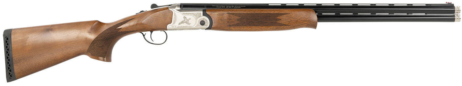 Gforce Arms GF52824Y Filthy Pheasant  Youth 28 Gauge Break Open 3" 2rd 24" Over/Under Vent Rib Barrel, Nickel Plated Engraved Receiver, Fixed Turkish Walnut Stock