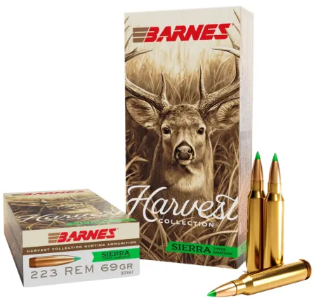 Barnes Bullets 32397  Harvest 223Rem 69gr Sierra Tipped GameKing 20 Per Box/10 Case