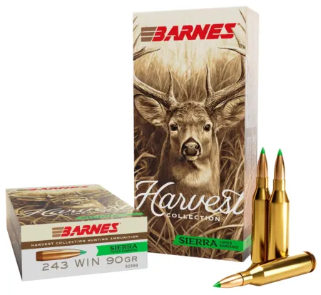 Barnes Bullets 32398  Harvest 243Win 90gr Sierra Tipped GameKing 20 Per Box/10 Case