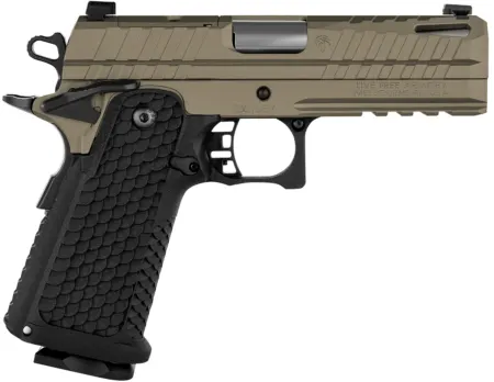 Live Free Armory LFAPF712086 Apollo 11  9mm 17+1 4.15" 416 Stainless Steel Slide Elite Flat Dark Earth Cerakote Black Polymer Grip