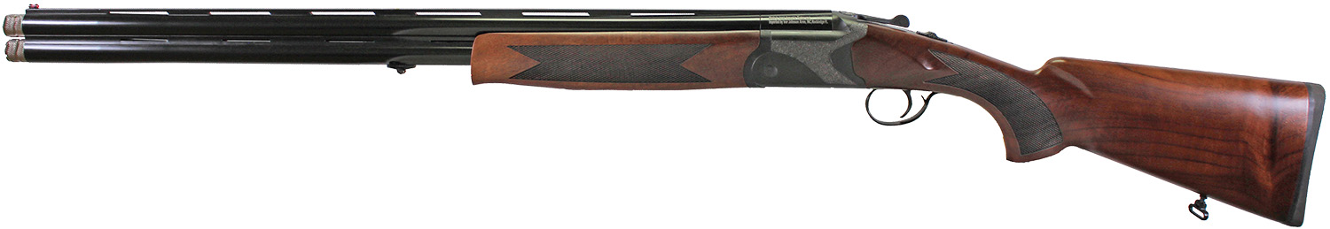 Iver Johnson Arms IJ60012 IJ600  12 Gauge Break Open 3" 2rd 28" Over/Under Vent Rib Barrel, Matte Black Chromed w/Engraving Steel Receiver, Fixed Walnut Checkered Wood Stock & Forend