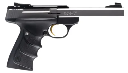 Browning 051409490 Buck Mark Standard *CA Compliant 22 LR 10+1 5.50" Slab Side Barrel, Stainless Serrated SS Slide, Matte Black Aluminum Frame, Finger Grooved Black Ultragrip RX Grip