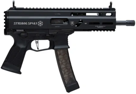 Grand Power 8588005808538 SP9A3 Stribog 9mm Luger 30+1 8" Black Threaded Barrel, M-LOK Handguard, Black Aluminum Picatinny Rail Receiver, Rear Picatinny Rail, Black Polymer Grips