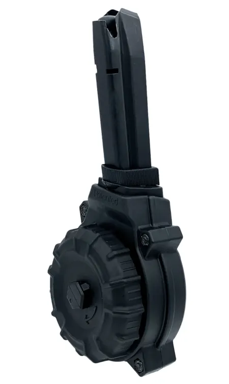 ProMag DRMA56   50rds Drum 9mm Fits Browning Hi-Power Black Polymer