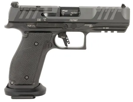 Walther Arms 2897008 PDP Pro Full Size Frame 9mm Luger 20+1 4.50" Black Steel Barrel, Black Optic Ready/Serrated Steel Slide, Black Steel Frame w/Picatinny Rail, Textured Polymer Grip