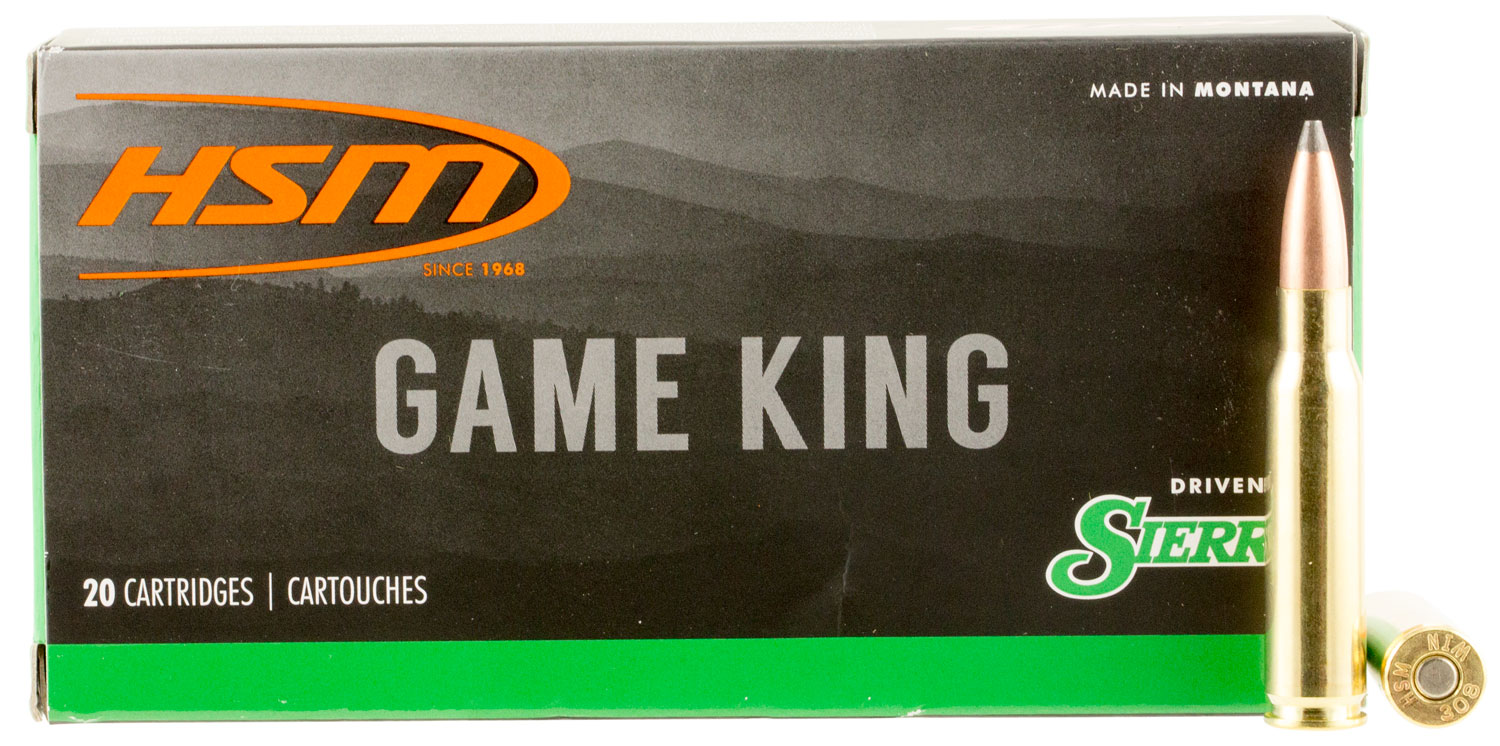 HSM 30842N Game King 308 Win 165 gr Sierra GameKing Spitzer Boat Tail 20 Per Box/ 25 Case