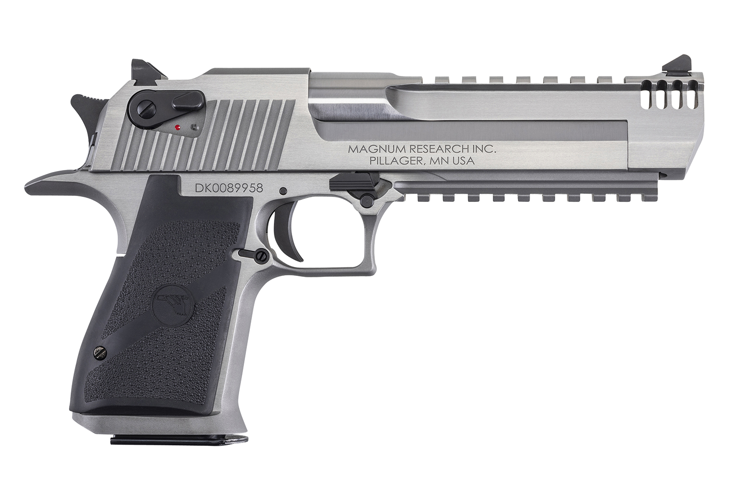 Magnum Research DE44SRMB Desert Eagle Mark XIX 44 Rem Mag 6" with Muzzle Brake 7+1 Overall Stainless Steel Black Polymer Grip