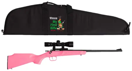 Crickett KSA2220BSC Youth Package Youth 22 LR 1rd 16.12" Blued Single Shot Barrel, Blued Stainless Steel Receiver, Pink Fixed Synthetic Stock, Right Hand