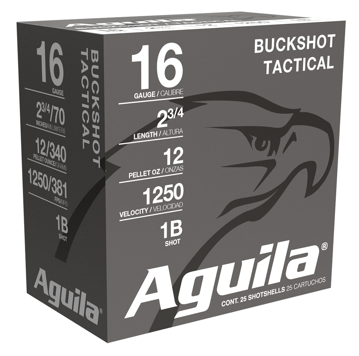 Aguila 1C1601BA Buckshot High Velocity 16Gauge 2.75" 1 1/8oz 1Buck Shot 25 Per Box/10 Case