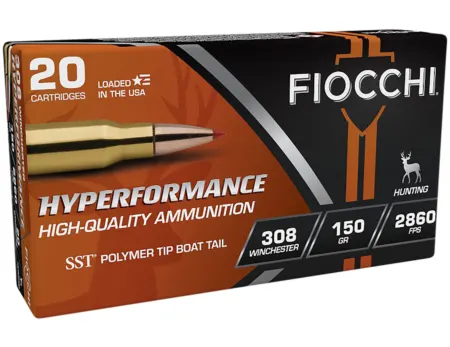 Fiocchi 308HSA Hyperformance  308Win 150gr Super Shock Tip 20 Per Box/10 Case