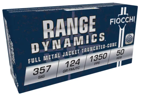 Fiocchi 357SIGAP Range Dynamics  357Sig 124gr Full Metal Jacket 50 Per Box/20 Case