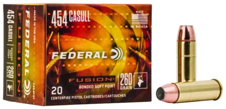 Federal F454FS1 Fusion Handgun 454Casull 260gr Fusion Soft Point 20 Per Box/10 Case