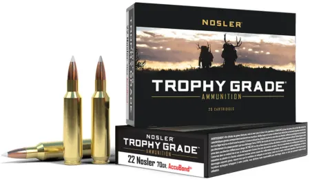 Nosler 60918 Trophy Grade  22Nosler 70gr Nosler AccuBond 20 Per Box/20 Case