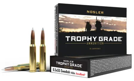Nosler 60022 Trophy Grade  6.5x55Swedish 140gr Nosler AccuBond 20 Per Box/10 Case