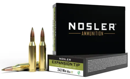 Nosler 40030 E-Tip Lead Free 243Win 90gr E Tip Lead Free 20 Per Box/10 Case