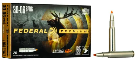 Federal P3006TT2 Premium  30-06Springfield 165gr Trophy Bonded Tip 20 Per Box/10 Case