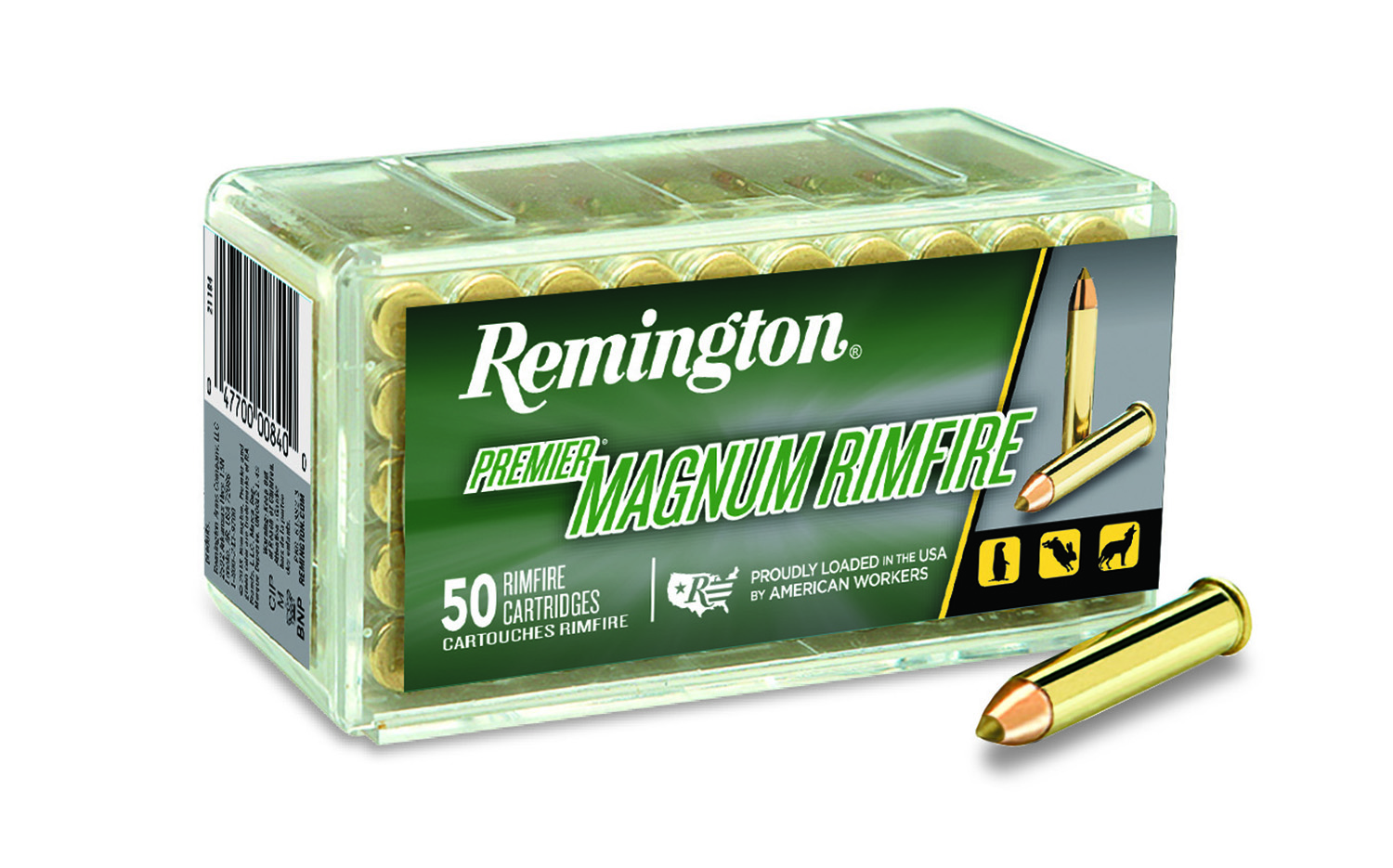 Remington Ammunition 21184 Premier Magnum Rimfire 22WMR 33gr AccuTip V 50 Per Box/40 Case
