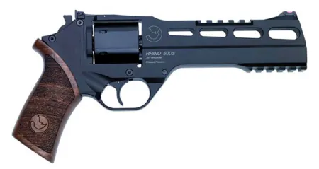 Chiappa Firearms CF340248 Rhino 60SAR *CA Compliant 357 Mag 6 Shot 6" Black Anodized  Steel Barrel, Blued Steel Cylinder, Black Anodized Aluminum Frame & Barrel Shroud, Picatinny Rails, Walnut Grip