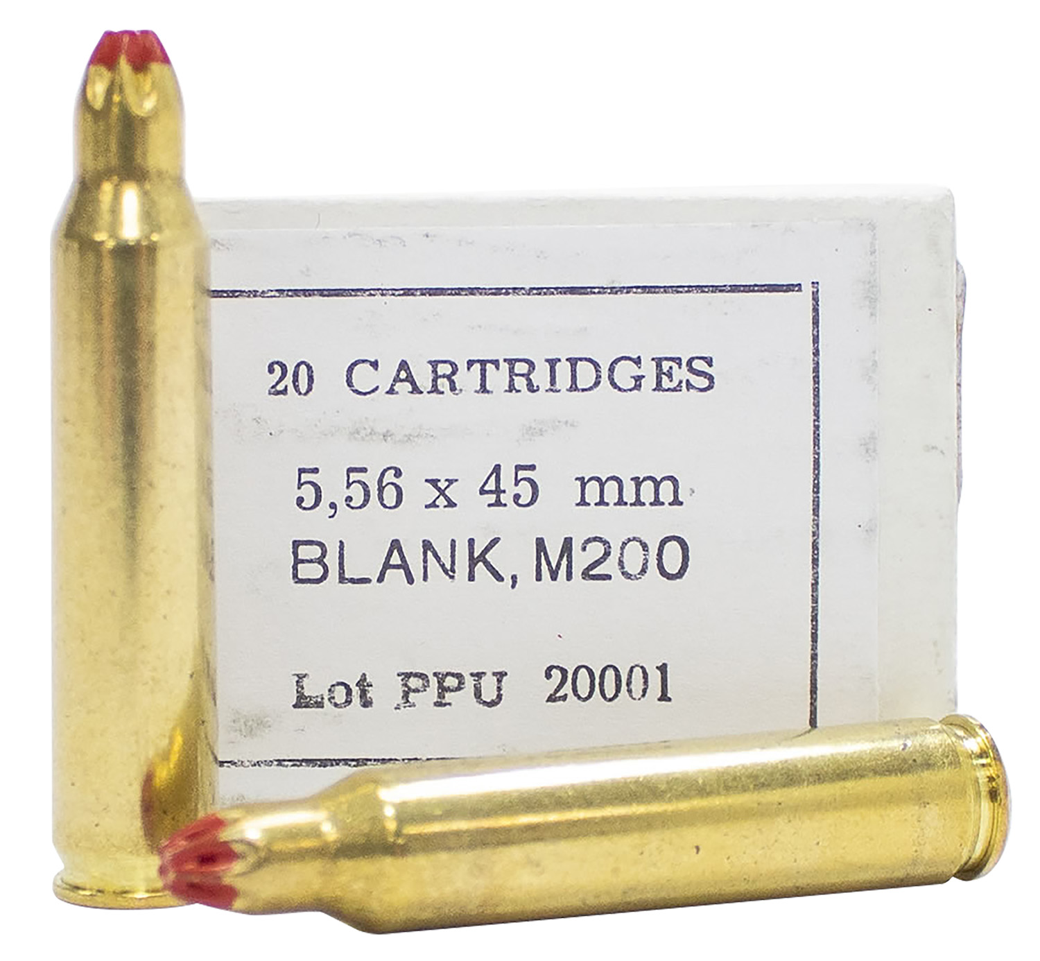 PPU PPB556 Blank Ammo  5.56x45mmNATO 20 Per Box/100 Case