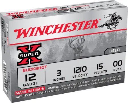 Winchester Ammo XB12300VP Super X  12Gauge 3" 15Pellets 00Buck Shot 15 Per Box/10 Case *Value Pack