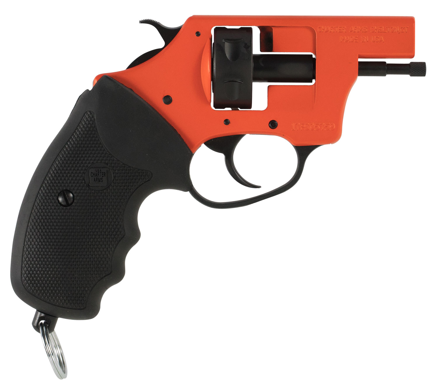 Charter Arms 82090 Pro 209  209 Primers, 6rd Orange Cerakote Aluminum Frame, Black Rubber Grips