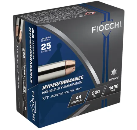 Fiocchi 44XTPB25 Hyperformance  44RemMag 200gr Hornady XTP Hollow Point 25 Per Box/20 Case