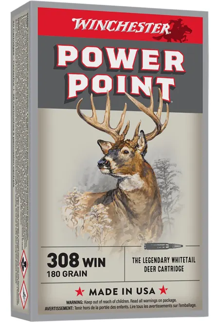 Winchester Ammo X3086 Power-Point  308Win 180gr 20 Per Box/10 Case