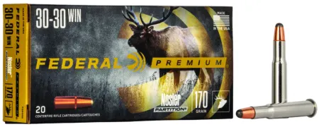 Federal P3030D Premium  30-30Win 170gr Nosler Partition 20 Per Box/10 Case