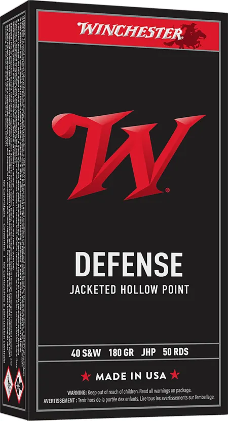 Winchester Ammo USA40JHP USA  40S&W 180gr Jacketed Hollow Point 50 Per Box/10 Case