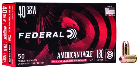 Federal AE40N1 American Eagle Indoor Range Training 40S&W 180gr Total Metal Jacket 50 Per Box/20 Case