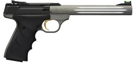 Browning 051462490 Buck Mark Lite *CA Compliant 22 LR 10+1 7.25" Matte Gray Fluted Barrel, Matte Black Serrated Steel Slide, Matte Gray Aluminum Frame, Black Ultragrip RX Grips