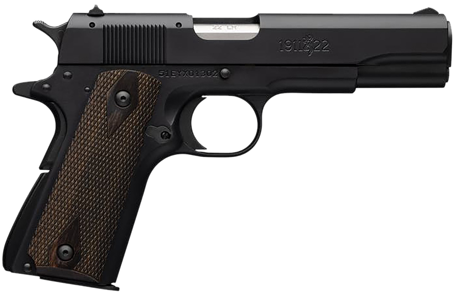 Browning 051802490 1911-22 A1 *CA Compliant Full Size 22 LR 10+1, 4.25" Matte Stainless Steel Barrel, Matte Black Serrated Slide & Aluminum Frame w/Beavertail