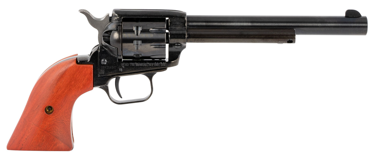 Heritage Mfg RR22999MB6 Rough Rider 22 LR 22 WMR 9 Shot, 6.50" Black Steel Barrel, Black Zinc Alloy Frame, Black Cylinder, Cocobolo Grip, Hammer/Thumb Safety, Exposed Hammer