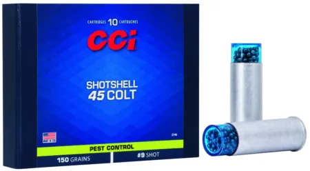 CCI 3746 Pest Control Shotshell 45Colt 150gr #9Shot 10 Per Box/20 Case