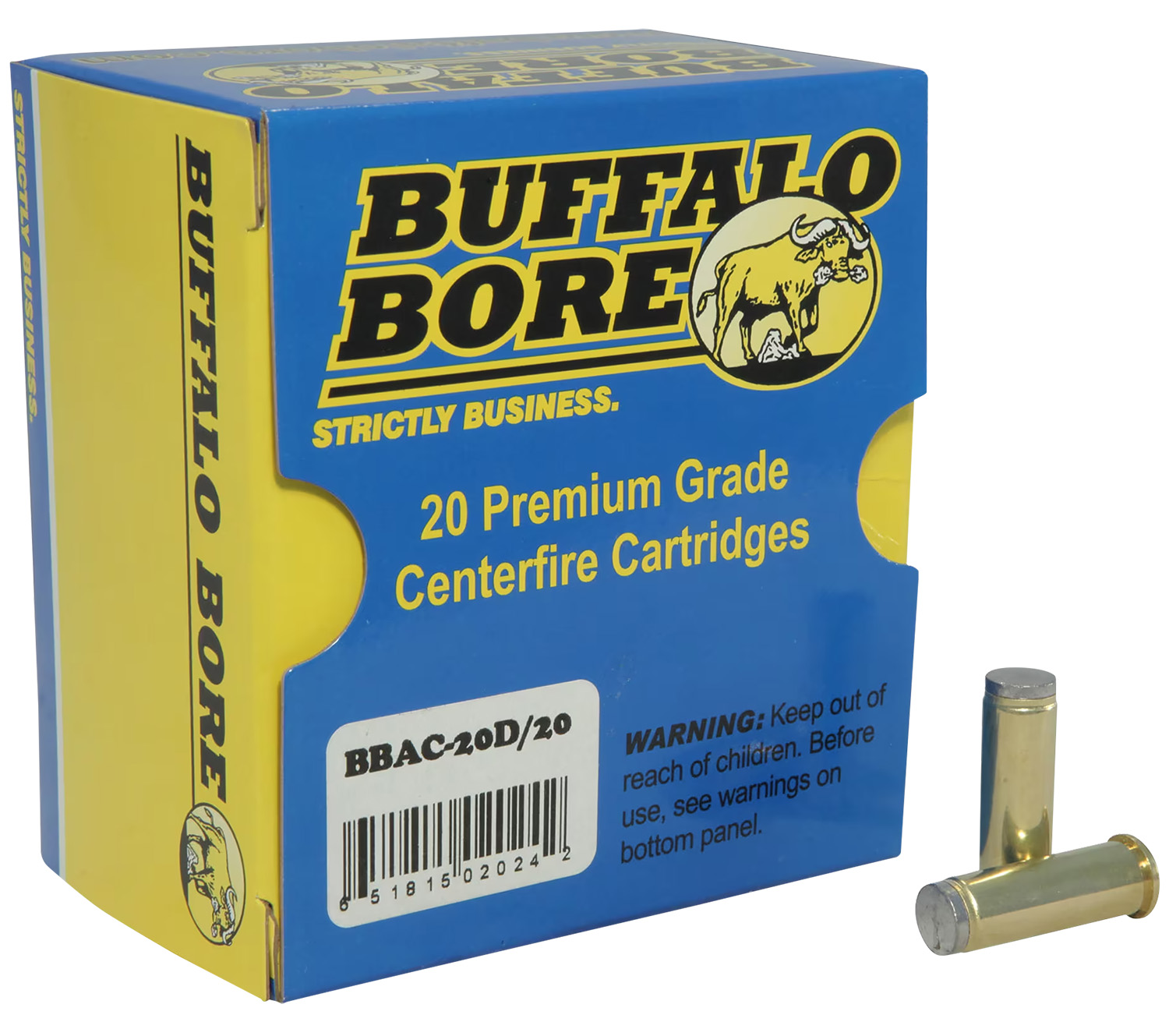 Buffalo Bore Ammunition 20D20 Standard Pressure Strictly Business 38Special 150gr Hard Cast Wadcutter 20 Per Box/12 Case