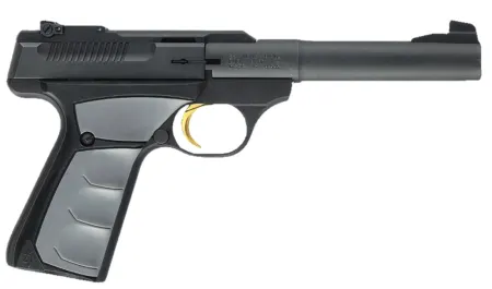 Browning 051482490 Buck Mark Camper *CA Compliant 22 LR 10+1 5.50" Tapered Bull Barrel, Matte Black Serrated Steel Slide & Aluminum Frame, Gray Ultragrip FX Grip